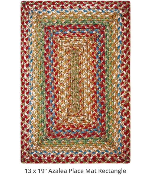 Homespice Decor Jute Braided Accessories Azalea Multi 240069PS 13 in. X 19 in. Set of 4 Rect Rug