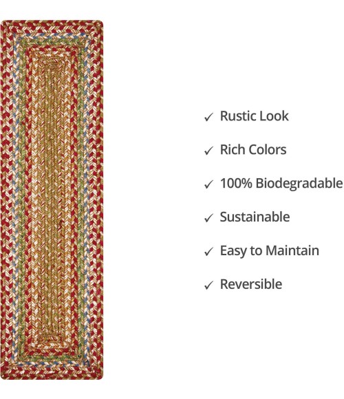 Homespice Decor Jute Braided Accessories Azalea Multi 240145PS 8 in. X 28 in. Set of 13 Rect Rug