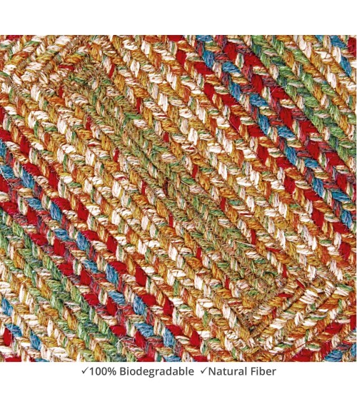 Homespice Decor Jute Braided Accessories Azalea Multi 240145PS 8 in. X 28 in. Set of 13 Rect Rug
