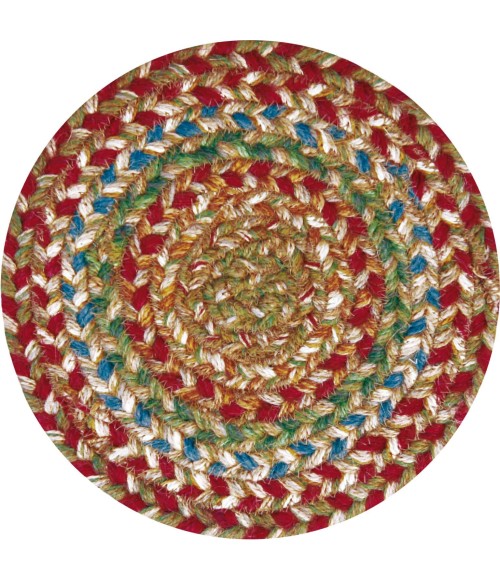 Home Spice Jute Braided Accessories Multi Rug 240021PS 8 in. Set of 3 Round - Rugs Town Home Spice Jute Braided Accessories Multi 240021PS 8 in. Set of 3 Round Rug