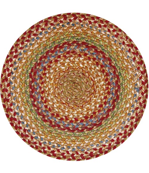 Homespice Decor Jute Braided Accessories Azalea Multi 240169PS 15 in. Set of 6 Round Rug
