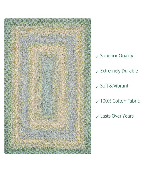 COTTON BRAIDED RUG Homespice Cotton Braided Blue Rug