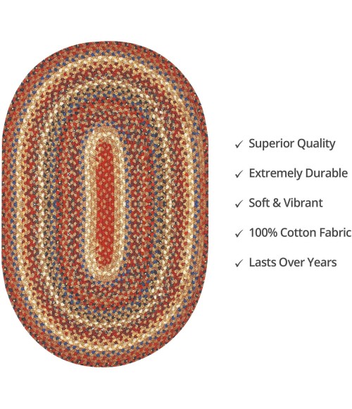 Home Spice Cotton Braided Rug Brown Rug 406248 8 ft. X 10 ft. Oval - Rugs Town Home Spice Cotton Braided Rug Brown 406248 8 ft. X 10 ft. Oval Rug