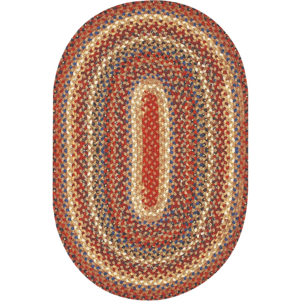 Homespice Cotton Braided Brown Rug 406248 8X10 Oval - Rugs Town