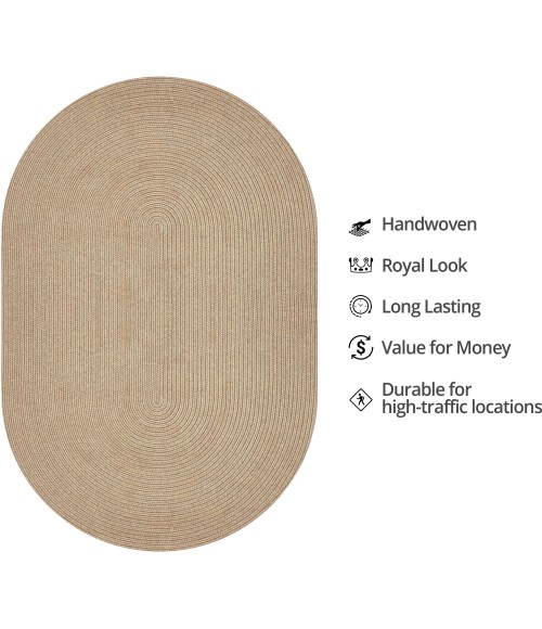 Homespice Decor Rug Sale. Biscuit Ultra Durable Braided Rug