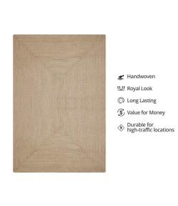 Homespice Decor Ultra Durable Braided Biscuit Tan 329677 22 in. X 72 in. Rect Rug