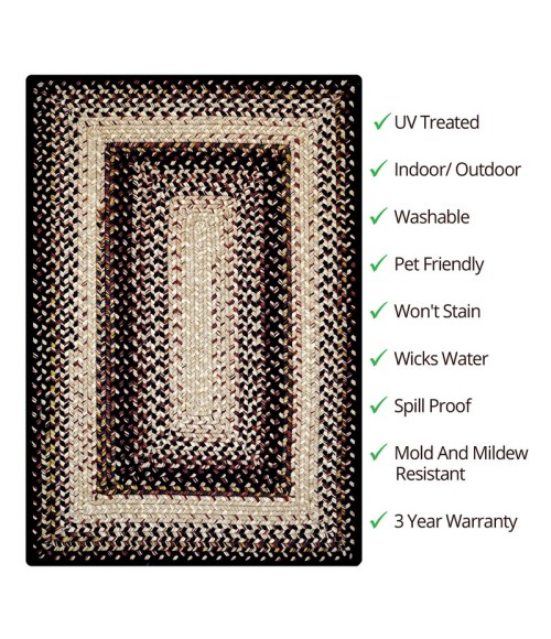 Homespice Ultra Durable Braided Black Rug