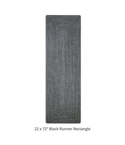 Homespice Decor Ultra Durable Braided Black 329578 22 in. X 72 in. Rect Rug Homespice Decor Ultra Durable Braided Black 329578 22 in. X 72 in. Rect Rug