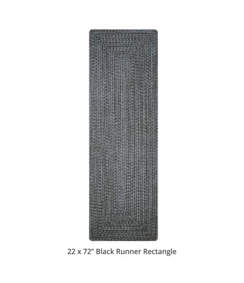 Homespice Decor Ultra Durable Braided Black Rug 329578 22 in. X 72 in. Rect - Rugs Town Homespice Decor Ultra Durable Braided Black 329578 22 in. X 72 in. Rect Rug