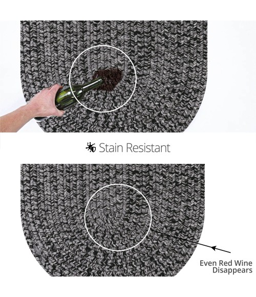Home Spice Ultra Durable Braided Rug Black Rug 305572 6 ft. X 9 ft. Oval - Rugs Town Home Spice Ultra Durable Braided Rug Black 305572 6 ft. X 9 ft. Oval Rug