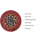 Home Spice Jute Braided Accessories Red Rug 240009PS 4 in. Set of 6 Round - Rugs Town Home Spice Jute Braided Accessories Red 240009PS 4 in. Set of 6 Round Rug