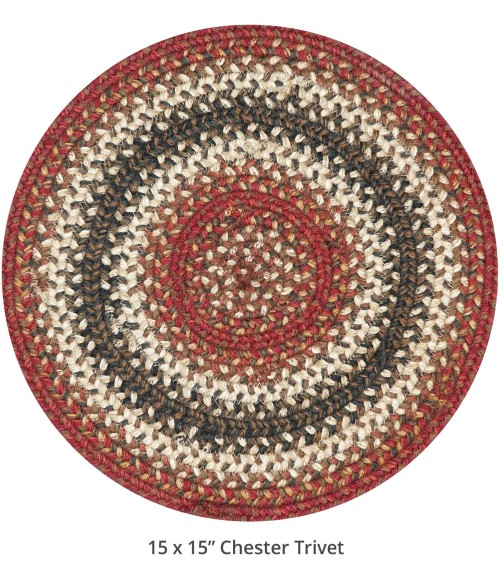 Home Spice Jute Braided Accessories Red Rug 240163PS 15 in. Set of 6 Round - Rugs Town Home Spice Jute Braided Accessories Red 240163PS 15 in. Set of 6 Round Rug