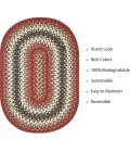 Homespice Decor Jute Braided Accessories Chester Red 240057PS 13 in. X 19 in. Set of 4 Oval Rug