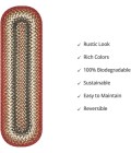 Home Spice Jute Braided Accessories Red Rug 240101PS 8 in. X 28 in. Set of 2 Oval - Rugs Town Home Spice Jute Braided Accessories Red 240101PS 8 in. X 28 in. Set of 2 Oval Rug