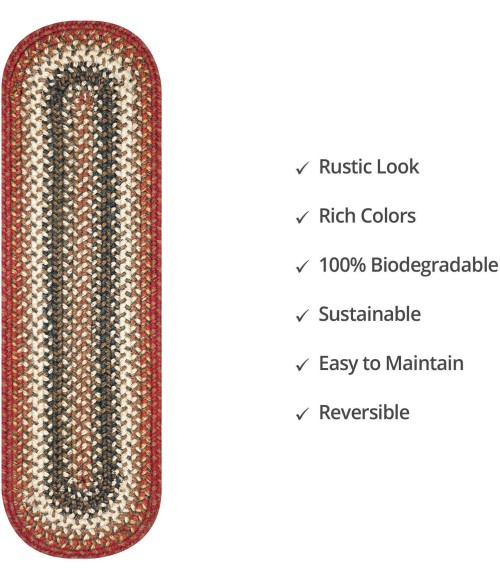 Home Spice Jute Braided Accessories Red Rug 240101PS 8 in. X 28 in. Set of 2 Oval - Rugs Town Home Spice Jute Braided Accessories Red 240101PS 8 in. X 28 in. Set of 2 Oval Rug