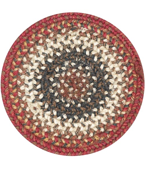 Home Spice Jute Braided Accessories Red Rug 240025PS 8 in. Set of 3 Round - Rugs Town Home Spice Jute Braided Accessories Red 240025PS 8 in. Set of 3 Round Rug