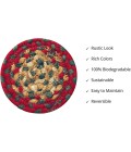 Home Spice Jute Braided Accessories Red Rug 240004PS 4 in. Set of 6 Round - Rugs Town Home Spice Jute Braided Accessories Red 240004PS 4 in. Set of 6 Round Rug