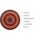 Homespice Decor Jute Braided Accessories Cider Barn Red 240168PS 15 in. Set of 6 Round Rug