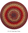 Homespice Decor Jute Braided Accessories Cider Barn Red 240168PS 15 in. Set of 6 Round Rug