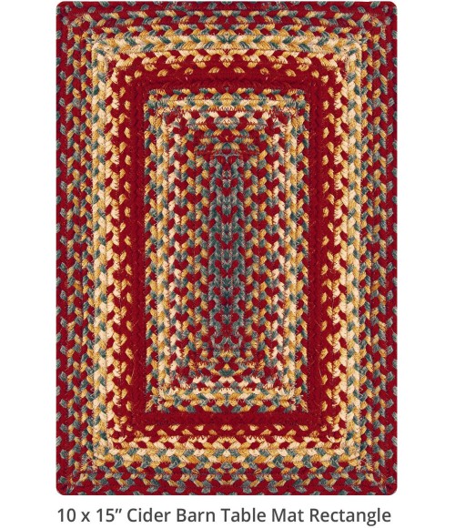 Homespice Decor Jute Braided Accessories Cider Barn Red 240052PS 13 in. X 19 in. Set of 4 Oval Rug