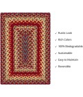 Homespice Decor Jute Braided Accessories Cider Barn Red 240068PS 13 in. X 19 in. Set of 4 Rect Rug