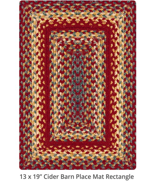 Homespice Decor Jute Braided Accessories Cider Barn Red 240068PS 13 in. X 19 in. Set of 4 Rect Rug