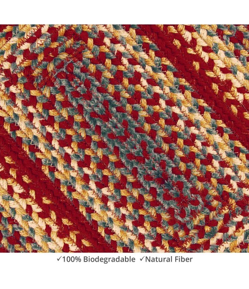 Homespice Decor Jute Braided Accessories Cider Barn Red 240068PS 13 in. X 19 in. Set of 4 Rect Rug