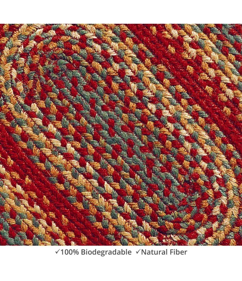 Homespice Decor Jute Braided Accessories Cider Barn Red 240096PS 8 in. X 28 in. Set of 2 Oval Rug
