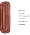Home Spice Jute Braided Accessories Red 240112PS 8 in. X 28 in. Set of 2 Rect Rug