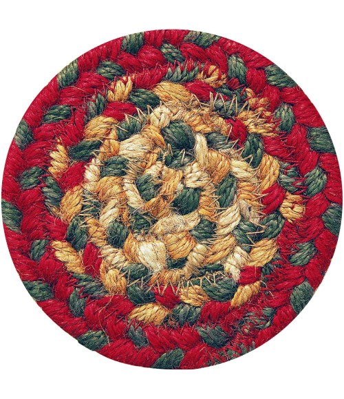 Home Spice Jute Braided Accessories Red Rug 240004PS 4 in. Set of 6 Round - Rugs Town Home Spice Jute Braided Accessories Red 240004PS 4 in. Set of 6 Round Rug