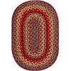 Homespice Decor Jute Braided Accessories Cider Barn Red 240052PS 13 in. X 19 in. Set of 4 Oval Rug