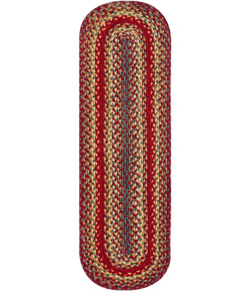 Homespice Decor Jute Braided Accessories Cider Barn Red 240096PS 8 in. X 28 in. Set of 2 Oval Rug