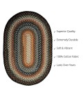 Homespice Decor Cotton Braided Cocoa Bean Black 453211 20 in. X 30 in. Oval Rug