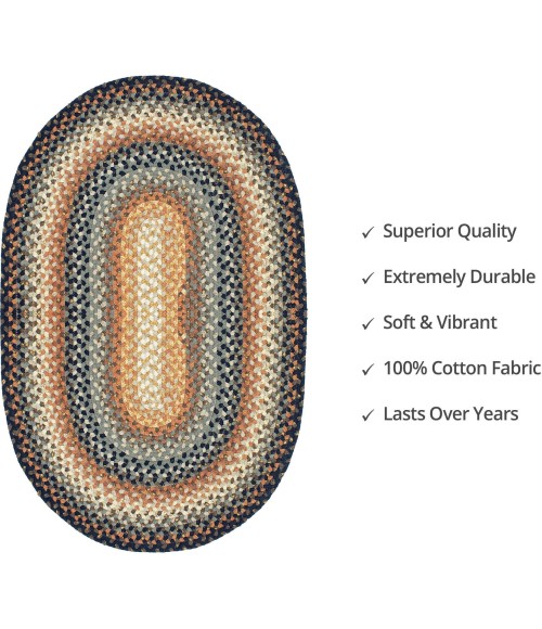 Home Spice Cotton Braided Rug Black Rug 404213 5 ft. X 8 ft. Oval - Rugs Town Home Spice Cotton Braided Rug Black 404213 5 ft. X 8 ft. Oval Rug