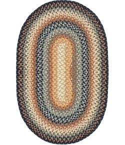 Home Spice Cotton Braided Rug Black 404213 5 ft. X 8 ft. Oval Rug