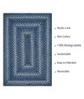 JUTE BRAIDED RUG Homespice Jute Braided Blue Rug