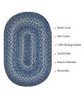 JUTE BRAIDED RUG Homespice Jute Braided Blue Rug