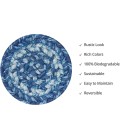 Home Spice Jute Braided Accessories Blue Rug 240008PS 4 in. Set of 6 Round - Rugs Town Home Spice Jute Braided Accessories Blue 240008PS 4 in. Set of 6 Round Rug
