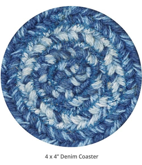 Home Spice Jute Braided Accessories Blue Rug 240008PS 4 in. Set of 6 Round - Rugs Town Home Spice Jute Braided Accessories Blue 240008PS 4 in. Set of 6 Round Rug