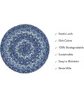 Home Spice Jute Braided Accessories Blue Rug 240024PS 8 in. Set of 3 Round - Rugs Town Home Spice Jute Braided Accessories Blue 240024PS 8 in. Set of 3 Round Rug