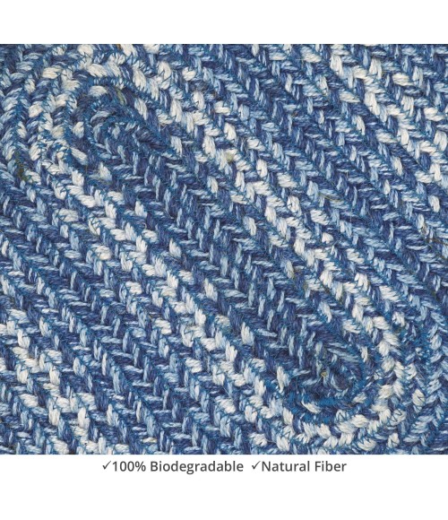 Home Spice Jute Braided Accessories Blue Rug 240085PS 10 in. X 15 in. Set of 4 Oval - Rugs Town Home Spice Jute Braided Accessories Blue 240085PS 10 in. X 15 in. Set of 4 Oval Rug
