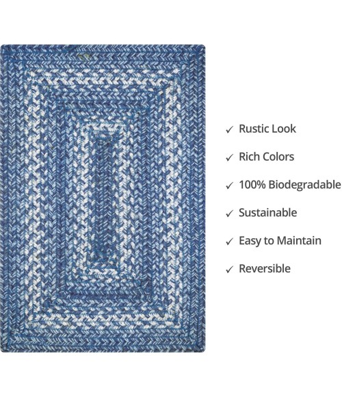 Home Spice Jute Braided Accessories Blue Rug 240091PS 10 in. X 15 in. Set of 4 Rect - Rugs Town Home Spice Jute Braided Accessories Blue 240091PS 10 in. X 15 in. Set of 4 Rect Rug