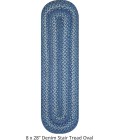 Home Spice Jute Braided Accessories Blue 240132PS 8 in. X 28 in. Set of 13 Oval Rug