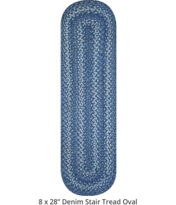 Home Spice Jute Braided Accessories Blue 240100PS 8 in. X 28 in. Set of 2 Oval Rug