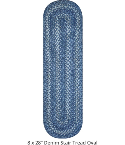 Home Spice Jute Braided Accessories Blue 240132PS 8 in. X 28 in. Set of 13 Oval Rug