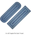 Home Spice Jute Braided Accessories Blue 240132PS 8 in. X 28 in. Set of 13 Oval Rug