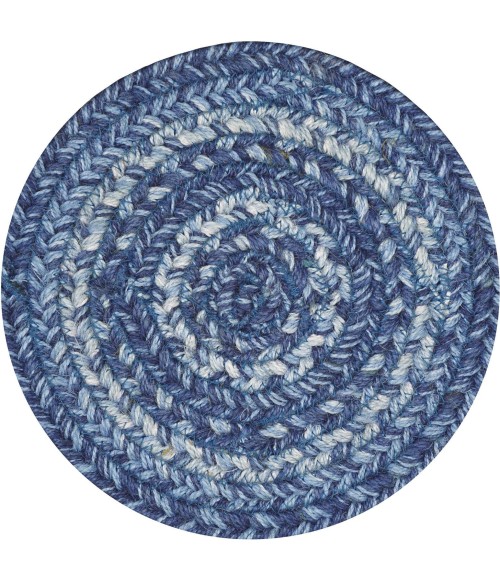 Home Spice Jute Braided Accessories Blue Rug 240024PS 8 in. Set of 3 Round - Rugs Town Home Spice Jute Braided Accessories Blue 240024PS 8 in. Set of 3 Round Rug