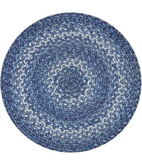 Home Spice Jute Braided Accessories Blue Rug 240172PS 15 in. Set of 6 Round - Rugs Town Home Spice Jute Braided Accessories Blue 240172PS 15 in. Set of 6 Round Rug