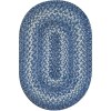 Homespice Decor Jute Braided Accessories Denim Blue 240056PS 13 in. X 19 in. Set of 4 Oval Rug