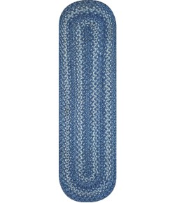 Home Spice Jute Braided Accessories Blue 240100PS 8 in. X 28 in. Set of 2 Oval Rug